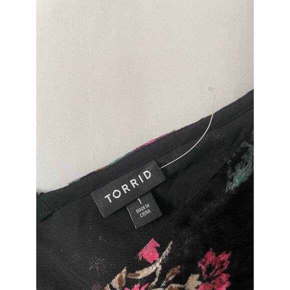 NWOT Torrid Sofia Velvet Swing Cami Dark Romantic Floral Tank Fairy Grunge Size1 - Picture 3 of 8